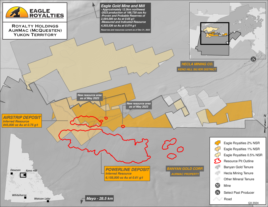 Aurmac Inferred Gold Resource Outlines and Eagle Royalties Net Smelter Royalty Area